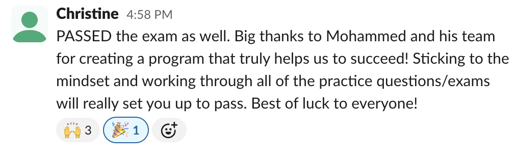 Student testimonial