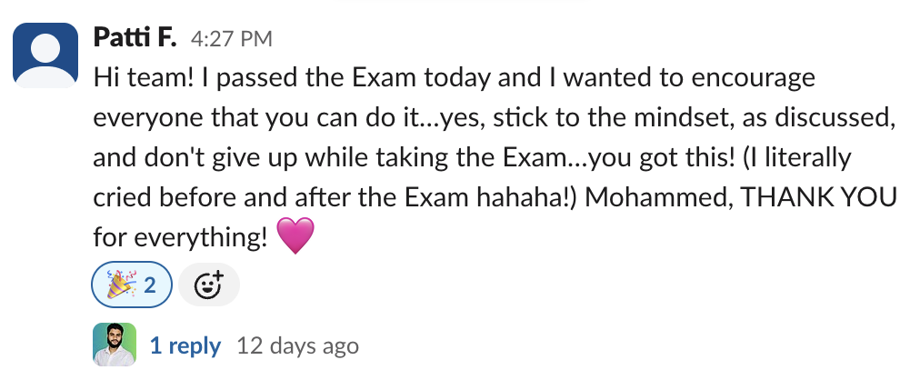 Student testimonial