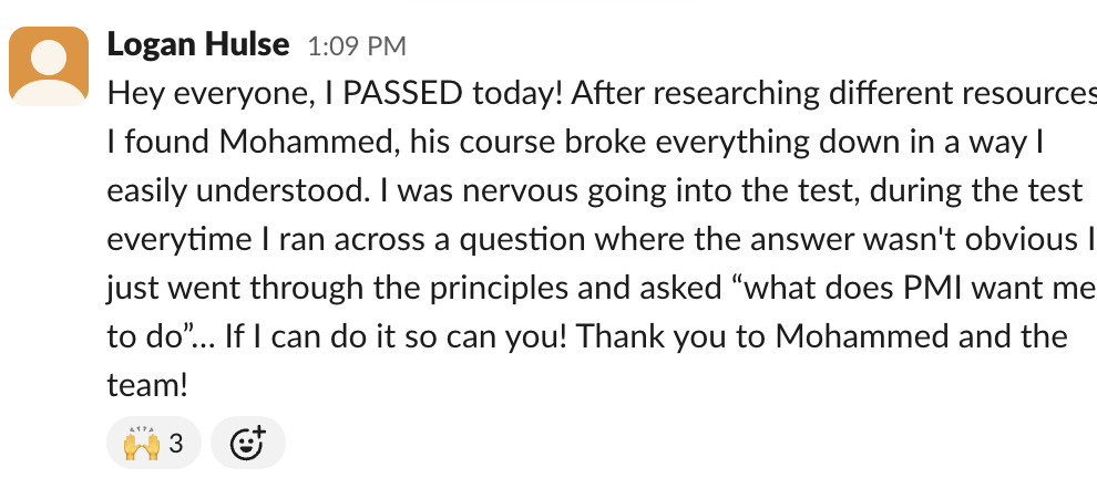 Student testimonial