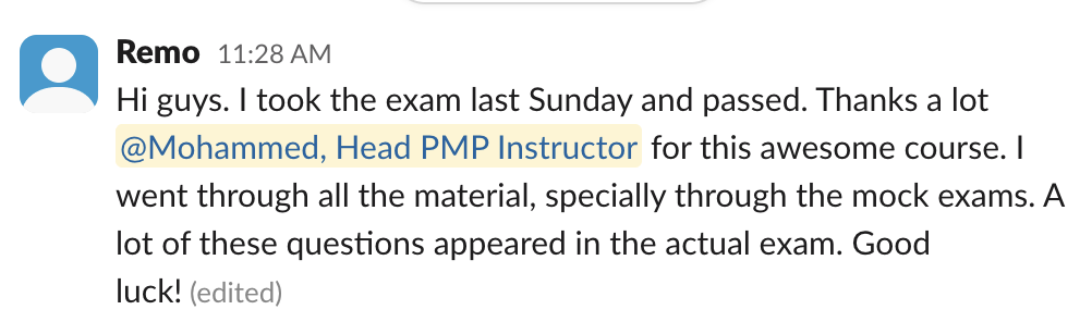 Student testimonial