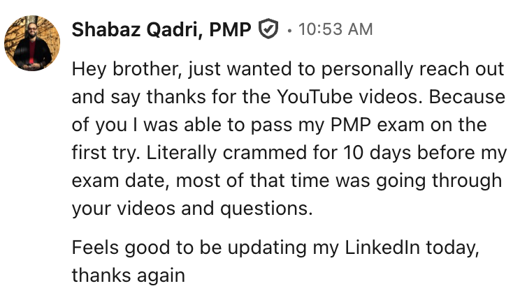 Student testimonial