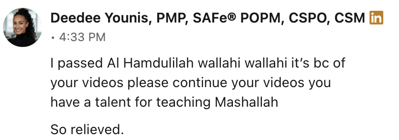 Student testimonial