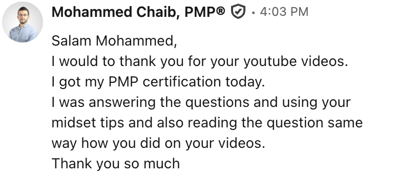 Student testimonial