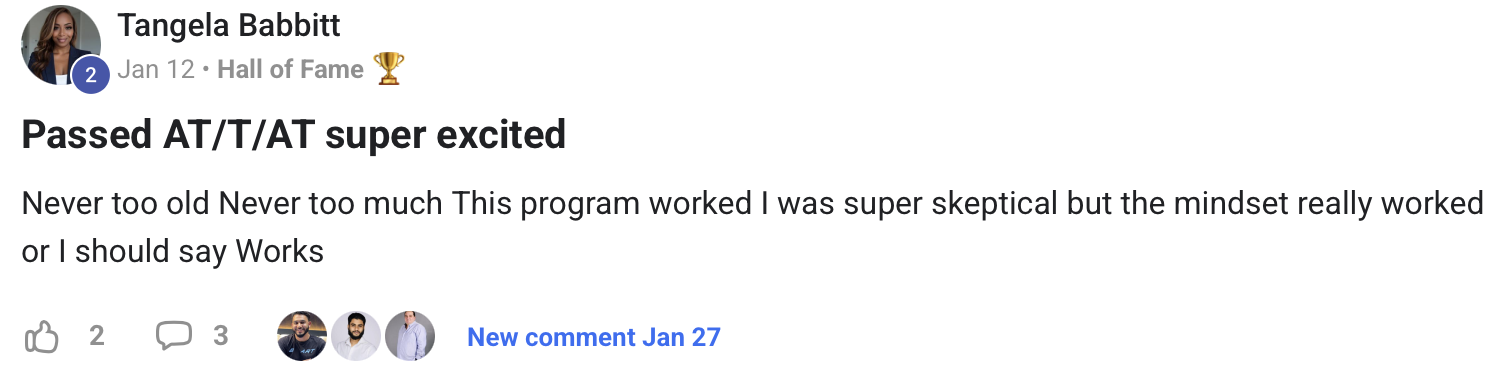 Student testimonial