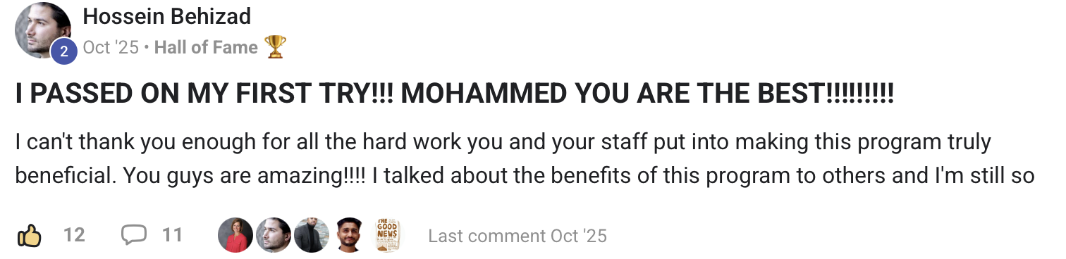 Student testimonial
