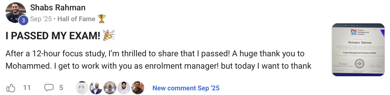 Student testimonial